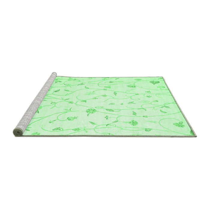 Sideview of Machine Washable Solid Emerald Green Modern Area Rugs, wshcon1475emgrn
