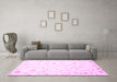 Machine Washable Solid Pink Modern Rug in a Living Room, wshcon1475pnk