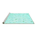 Sideview of Machine Washable Solid Turquoise Modern Area Rugs, wshcon1475turq