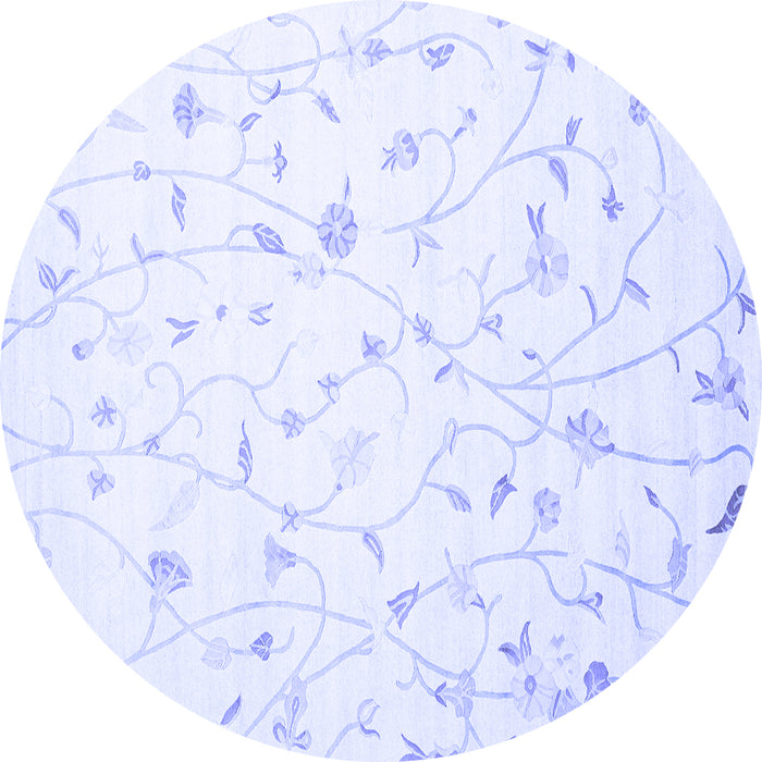 Round Solid Blue Modern Rug, con1475blu