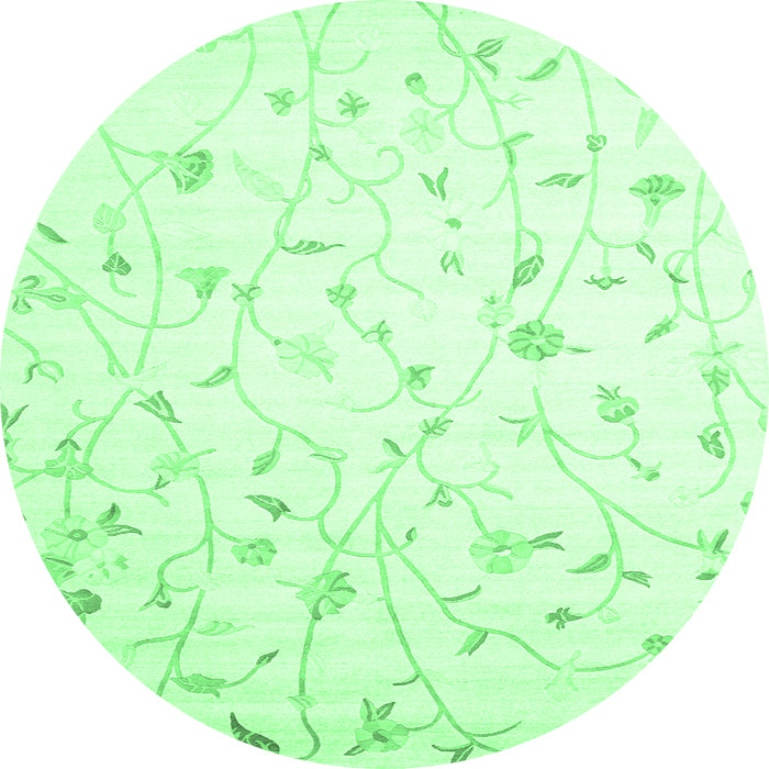 Round Solid Emerald Green Modern Rug, con1475emgrn