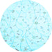 Round Solid Light Blue Modern Rug, con1475lblu