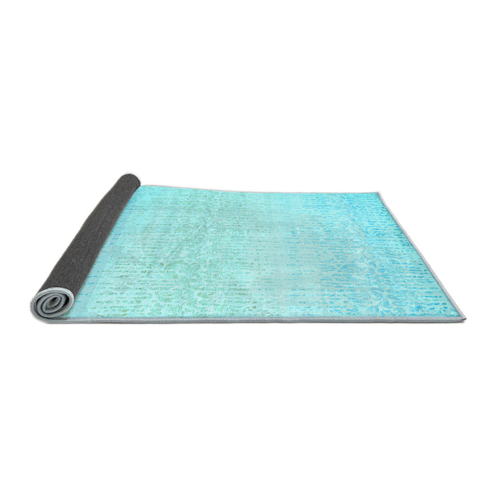 Sideview of Abstract Light Blue Contemporary Rug, con1476lblu