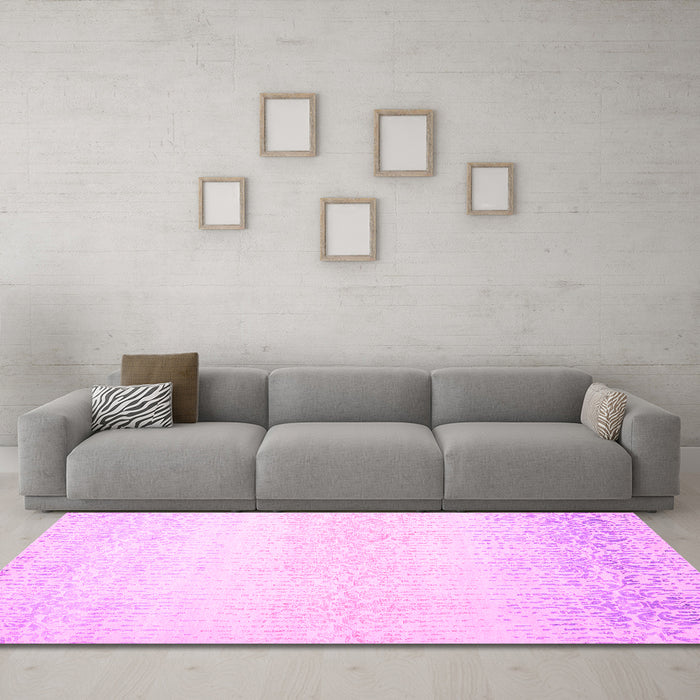 Machine Washable Abstract Pink Contemporary Rug in a Living Room, wshcon1476pnk