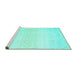 Sideview of Machine Washable Abstract Turquoise Contemporary Area Rugs, wshcon1476turq