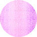 Round Machine Washable Abstract Pink Contemporary Rug, wshcon1476pnk