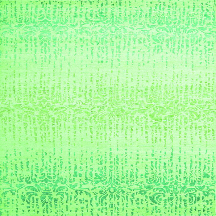 Serging Thickness of Abstract Green Contemporary Rug, con1476grn