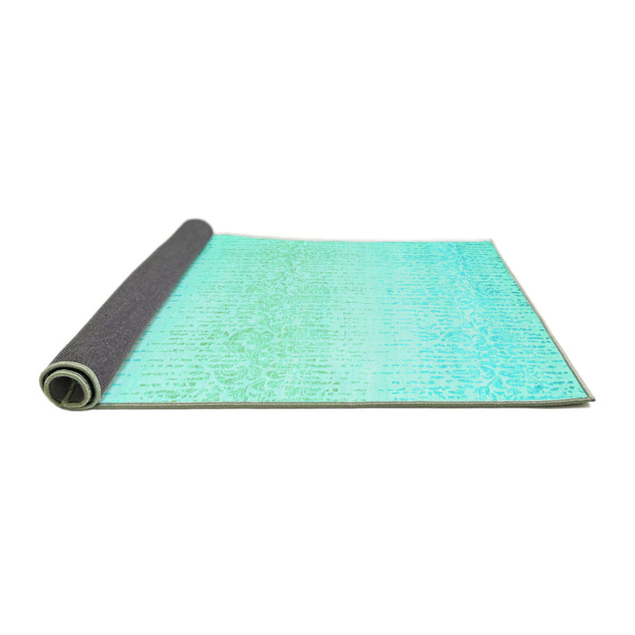 Sideview of Abstract Turquoise Contemporary Rug, con1476turq