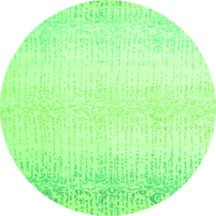 Square Abstract Green Contemporary Rug, con1476grn