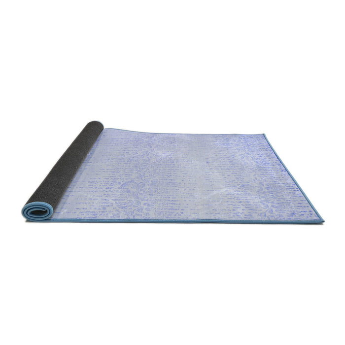 Sideview of Abstract Blue Contemporary Rug, con1476blu