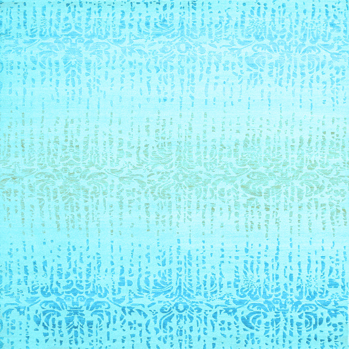 Square Abstract Light Blue Contemporary Rug, con1476lblu