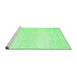 Sideview of Machine Washable Abstract Emerald Green Contemporary Area Rugs, wshcon1476emgrn