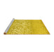 Sideview of Machine Washable Abstract Yellow Contemporary Rug, wshcon1477yw