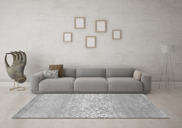 Machine Washable Abstract Gray Contemporary Rug in a Living Room,, wshcon1477gry