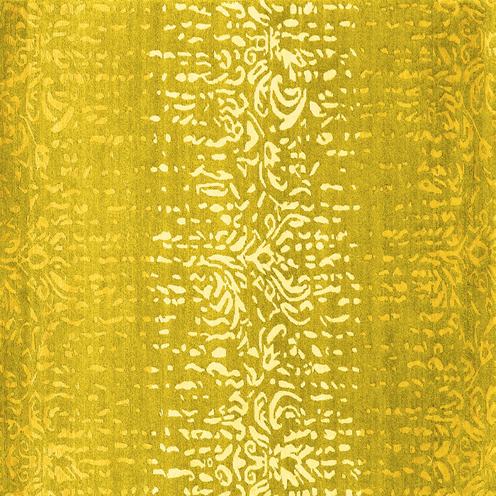 Square Abstract Yellow Contemporary Rug, con1477yw
