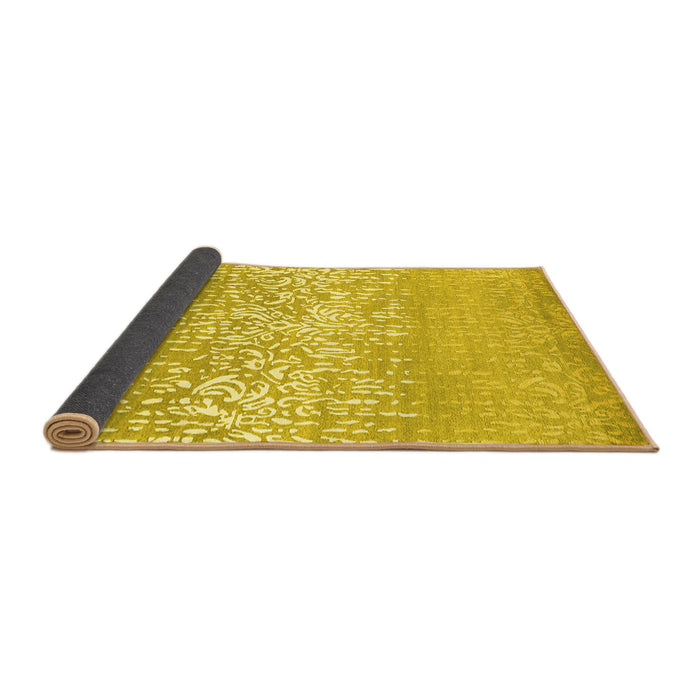 Sideview of Abstract Yellow Contemporary Rug, con1477yw