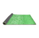 Sideview of Abstract Emerald Green Contemporary Rug, con1477emgrn