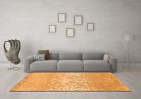 Machine Washable Abstract Orange Contemporary Rug, wshcon1477org