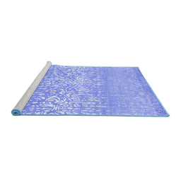 Sideview of Machine Washable Abstract Blue Contemporary Rug, wshcon1477blu