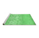 Sideview of Machine Washable Abstract Emerald Green Contemporary Area Rugs, wshcon1477emgrn