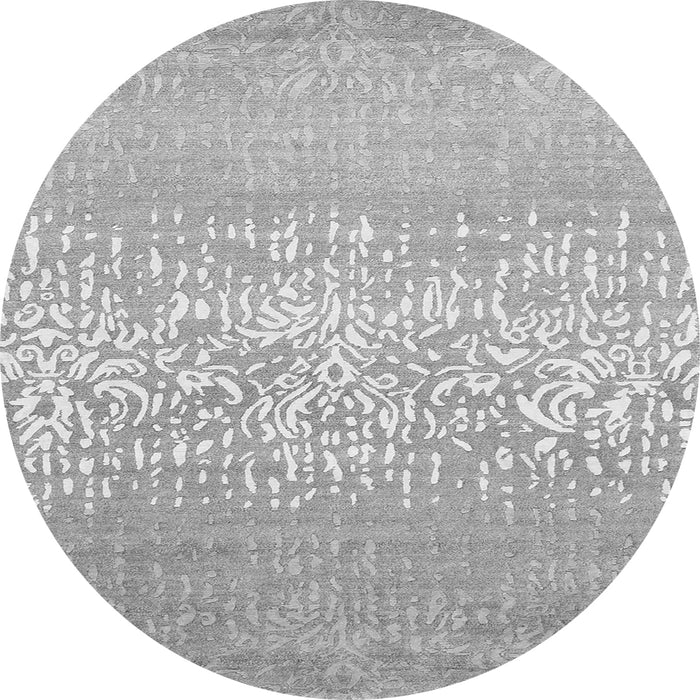 Square Abstract Gray Contemporary Rug, con1477gry