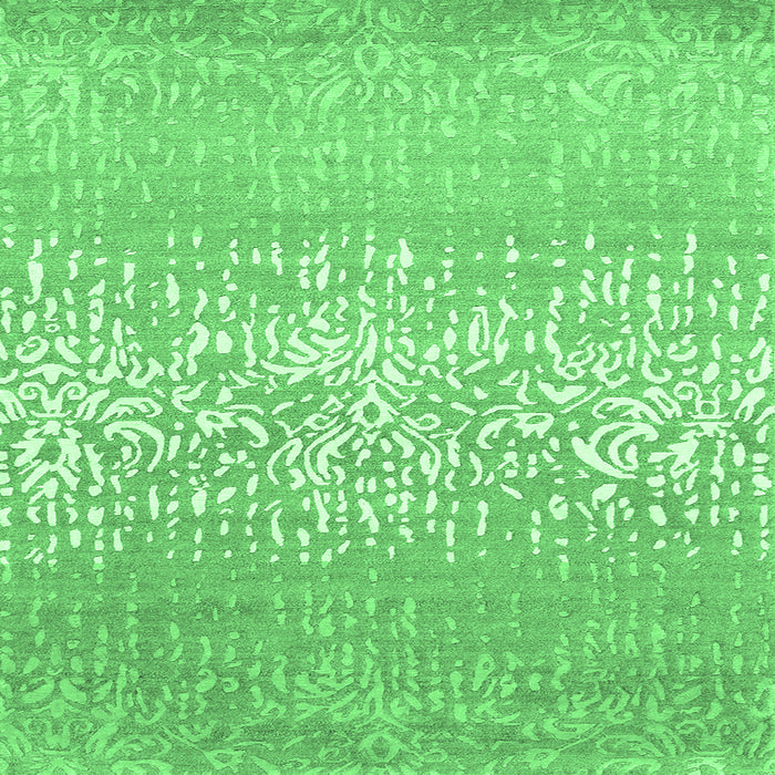 Square Abstract Emerald Green Contemporary Rug, con1477emgrn