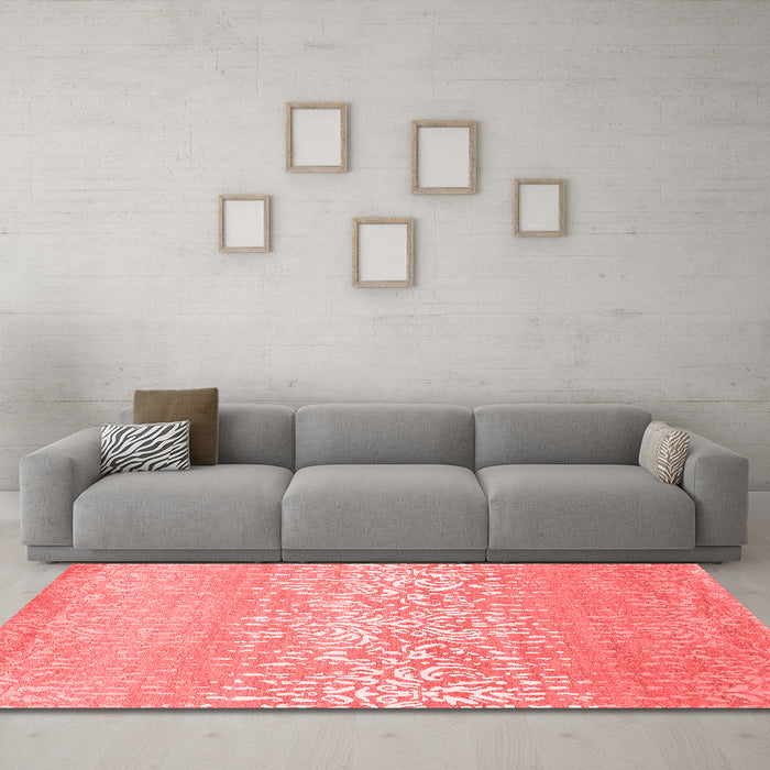 Contemporary Red Washable Rugs