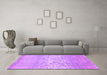 Machine Washable Abstract Purple Contemporary Area Rugs in a Living Room, wshcon1477pur