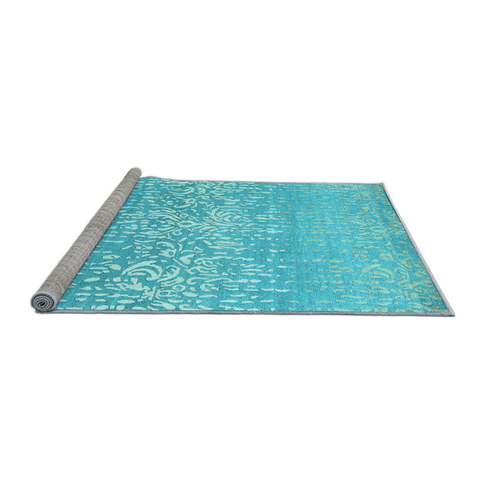 Sideview of Machine Washable Abstract Light Blue Contemporary Rug, wshcon1477lblu