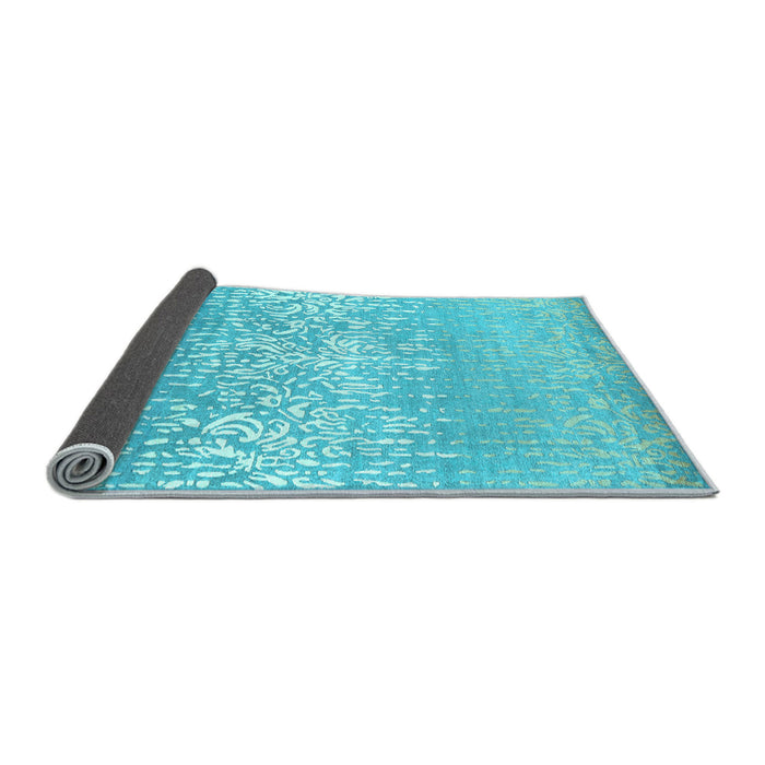 Sideview of Abstract Light Blue Contemporary Rug, con1477lblu
