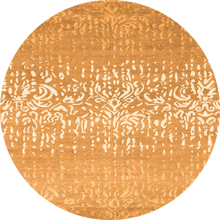 Square Abstract Orange Contemporary Rug, con1477org