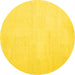 Round Solid Yellow Modern Rug, con1478yw