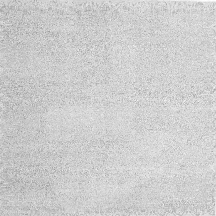 Round Machine Washable Solid Gray Modern Rug, wshcon1478gry