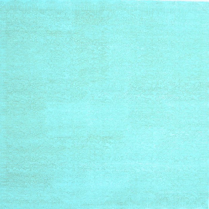 Square Machine Washable Solid Light Blue Modern Rug, wshcon1478lblu