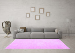 Machine Washable Solid Purple Modern Area Rugs in a Living Room, wshcon1478pur