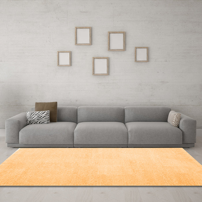 Machine Washable Solid Orange Modern Area Rugs in a Living Room, wshcon1478org
