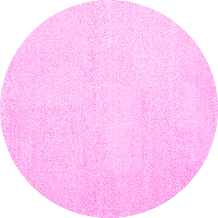 Round Solid Pink Modern Rug, con1478pnk
