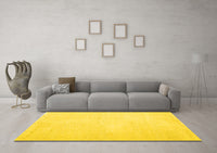 Machine Washable Solid Yellow Modern Rug, wshcon1478yw