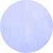 Round Solid Blue Modern Rug, con1478blu