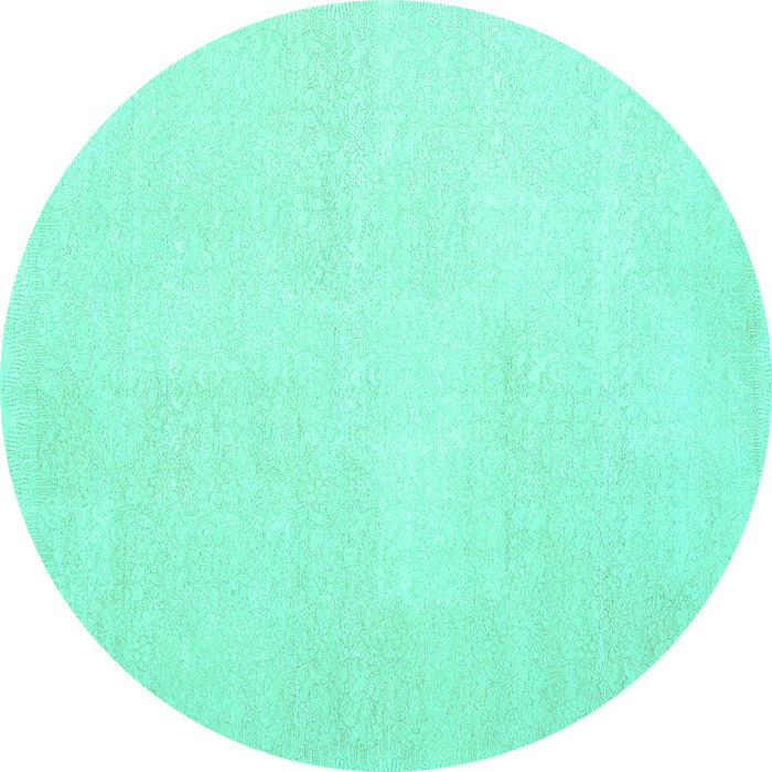Round Solid Turquoise Modern Rug, con1478turq