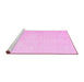 Sideview of Machine Washable Solid Pink Modern Rug, wshcon1478pnk