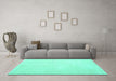 Machine Washable Solid Turquoise Modern Area Rugs in a Living Room,, wshcon1478turq