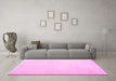 Machine Washable Solid Pink Modern Rug in a Living Room, wshcon1478pnk