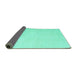 Sideview of Solid Turquoise Modern Rug, con1478turq