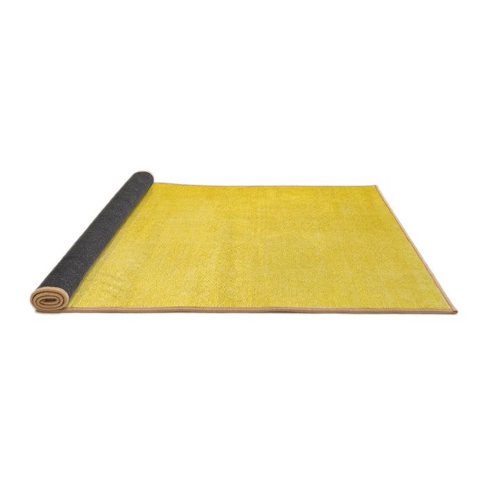 Sideview of Solid Yellow Modern Rug, con1478yw