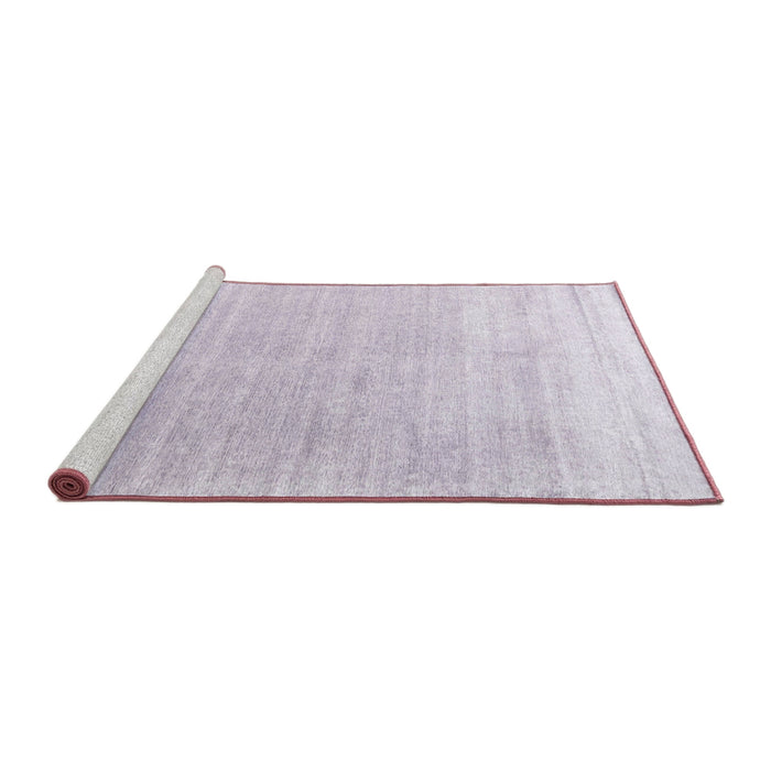 Serging Thickness of Machine Washable Contemporary Periwinkle Pink Rug, wshcon1479