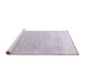 Serging Thickness of Machine Washable Contemporary Periwinkle Pink Rug, wshcon1479