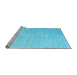 Sideview of Machine Washable Abstract Light Blue Contemporary Rug, wshcon1479lblu