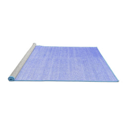 Sideview of Machine Washable Abstract Blue Contemporary Rug, wshcon1479blu