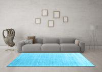 Machine Washable Abstract Light Blue Contemporary Rug, wshcon1479lblu